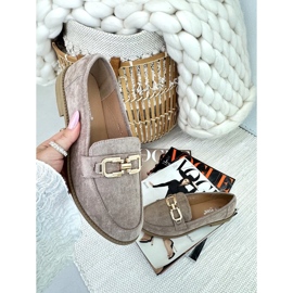 Mocassini da Donna in Camoscio con Tacco Piatto, Misal Beige Scuro 1