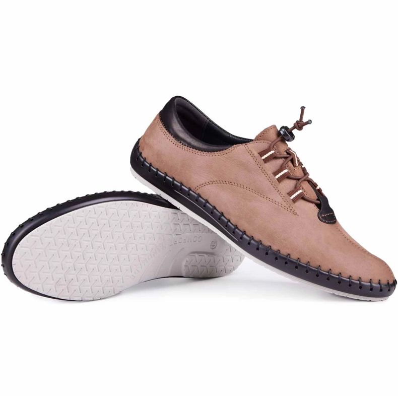 Kampol Scarpe casual da uomo 337 / OL marrone beige 2