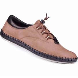 Kampol Scarpe casual da uomo 337 / OL marrone beige 1
