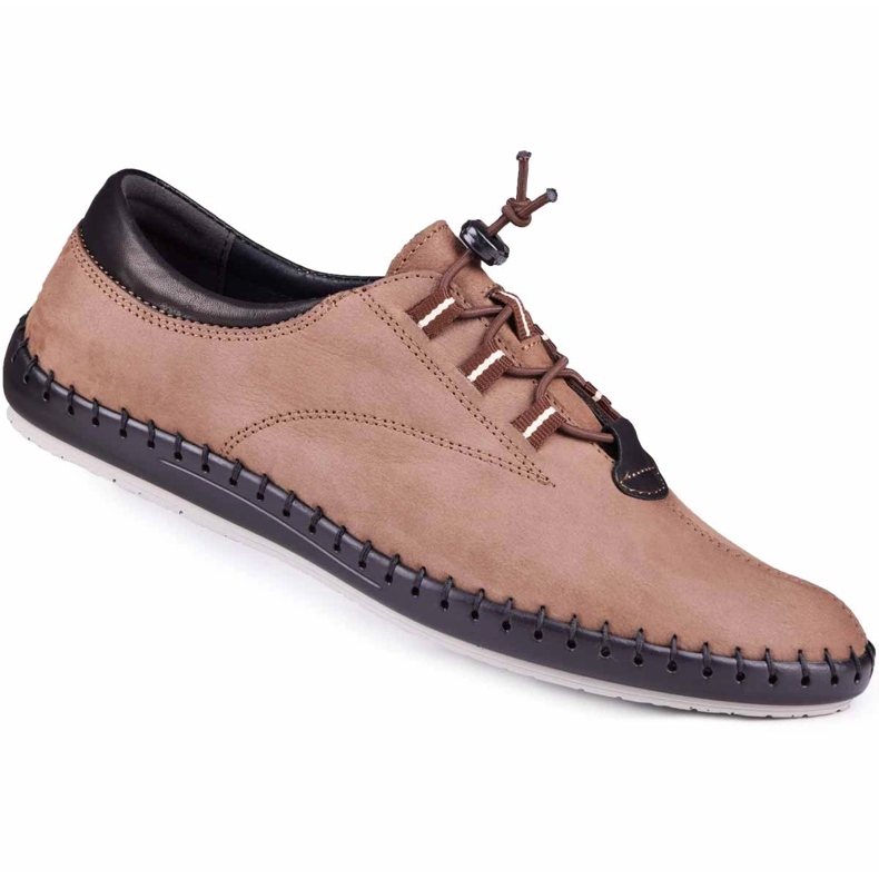 Kampol Scarpe casual da uomo 337 / OL marrone beige 1