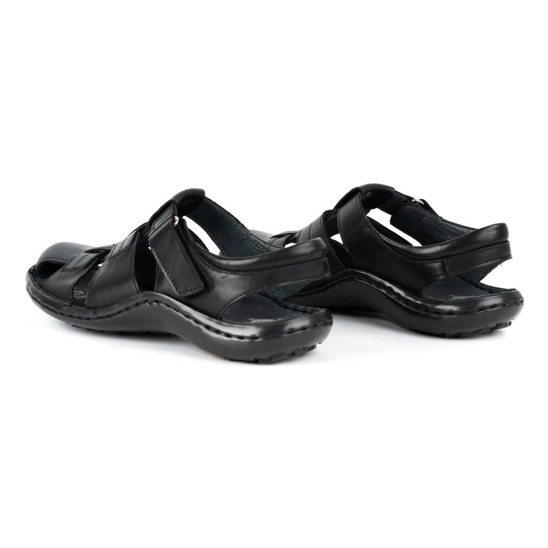 Kampol Sandali da uomo in pelle 220KAM neri nero 5