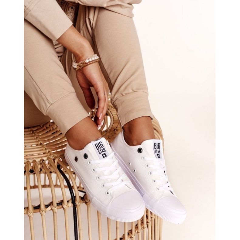 Sneakers Basse Classiche da Donna Big Star AA274010 Bianche bianco 2