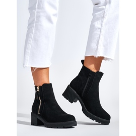 Stivaletti da donna neri con cerniera decorativa nero 1