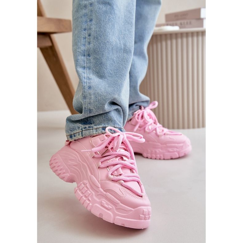 Sneakers da Donna con Suola Grossa, Rosa Nevela 2