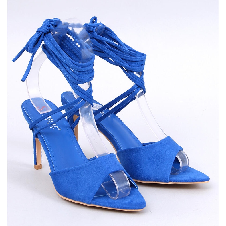Gennaro Sandali blu stringati con tacco alto 1