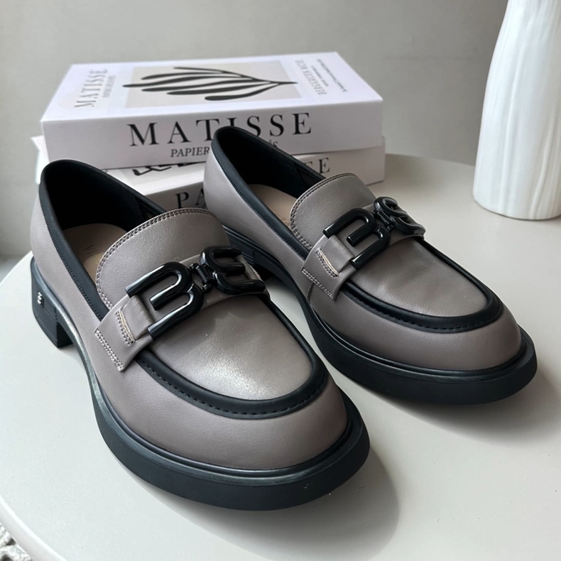 Vinceza Mocassini Eleganti da Donna in Pelle, Triana Beige Scuro grigio 1