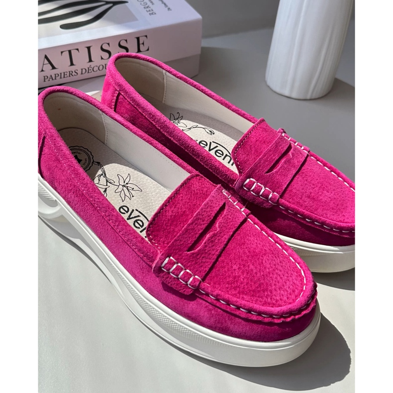 Mocassini da Donna in Pelle Scamosciata Fucsia Filidia rosa 1
