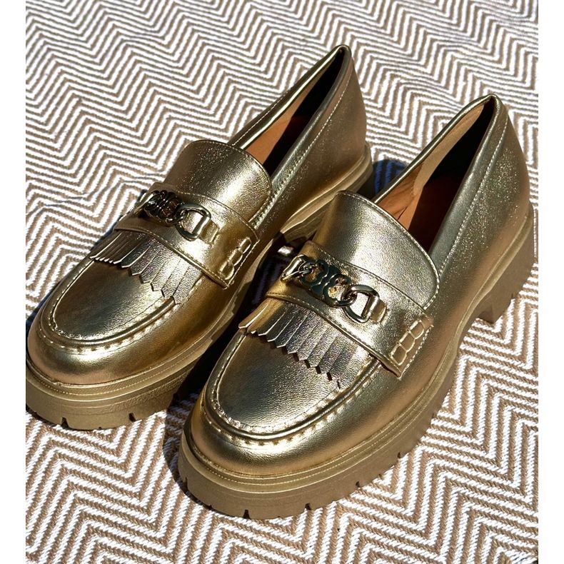 PH2 Mocassini Da Donna In Eco Pelle Con Decoro Oro Zanita d'oro 1