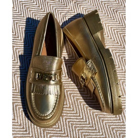 PH2 Mocassini Da Donna In Eco Pelle Con Decoro Oro Zanita d'oro 2