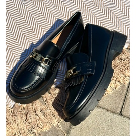 PH2 Mocassini Da Donna In Eco Pelle Con Decoro Oro, Zanita Nero 1