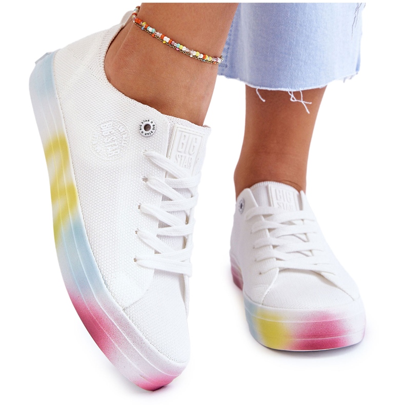 Sneaker femminili con colorato Big Star LL274237 White bianco 4