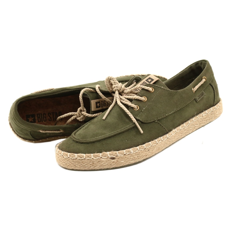 Espadrillas stringate da uomo Big Star NN174055 Cachi verde 3