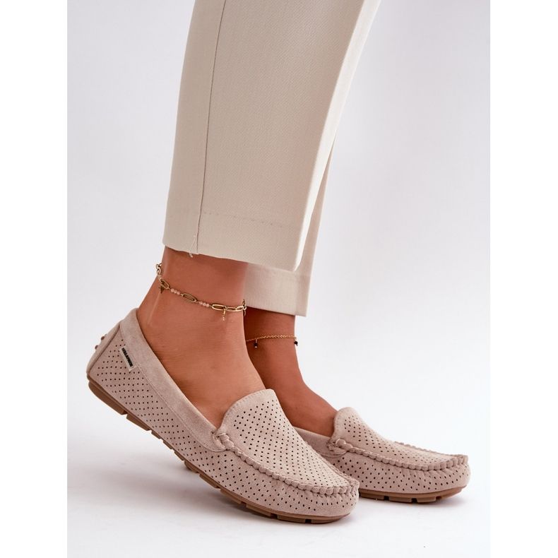 Mocassini Traforati da Donna Rasirna Beige Chiaro 2