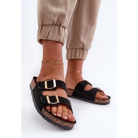 Sandali Slip-on Da Donna Su Suole Di Sughero Nero Cortina 2