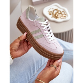 Zazoo N1068S4 Scarpe da ginnastica con plateau in pelle scamosciata da donna, Viola 2