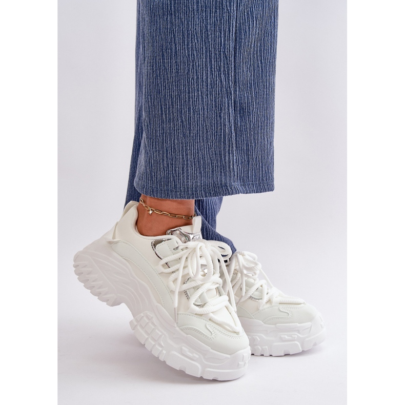 Sneakers Da Donna Con Suola Massiccia, Nevela Bianca 1