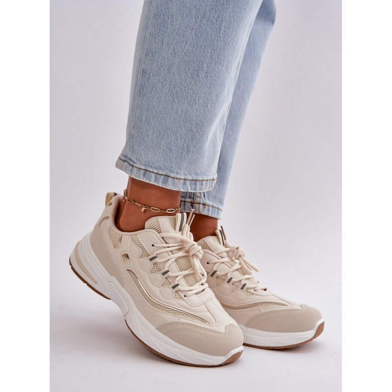 Scarpe Sportive Sneakers Ecopelle Beige Verilisse 2
