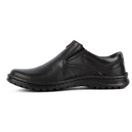 Kampol Scarpe slip-on da uomo in pelle 12KAM nere nero 1