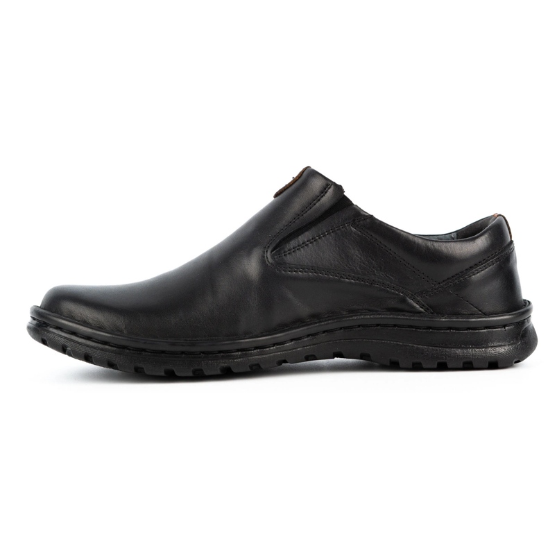 Kampol Scarpe slip-on da uomo in pelle 12KAM nere nero 1