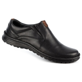 Kampol Scarpe slip-on da uomo in pelle 12KAM nere nero 2