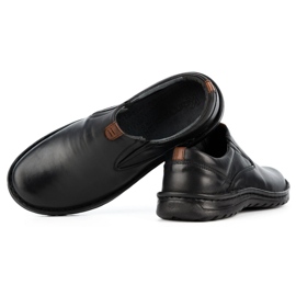Kampol Scarpe slip-on da uomo in pelle 12KAM nere nero 4