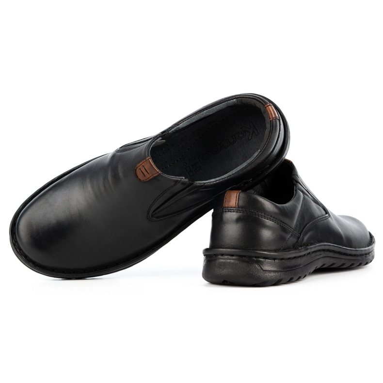 Kampol Scarpe slip-on da uomo in pelle 12KAM nere nero 4