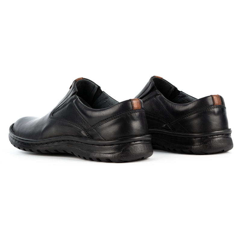 Kampol Scarpe slip-on da uomo in pelle 12KAM nere nero 5