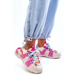 Seastar Scarpe sportive stringate alla moda da donna, beige e rosa 4