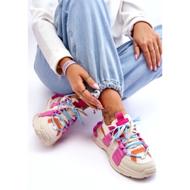 Seastar Scarpe sportive stringate alla moda da donna, beige e rosa 3