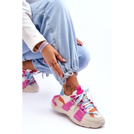 Seastar Scarpe sportive stringate alla moda da donna, beige e rosa 2