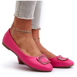 Day-Vine Ballerine in ecopelle fucsia con decorazione rosa 4