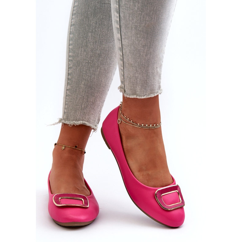 Day-Vine Ballerine in ecopelle fucsia con decorazione rosa 2