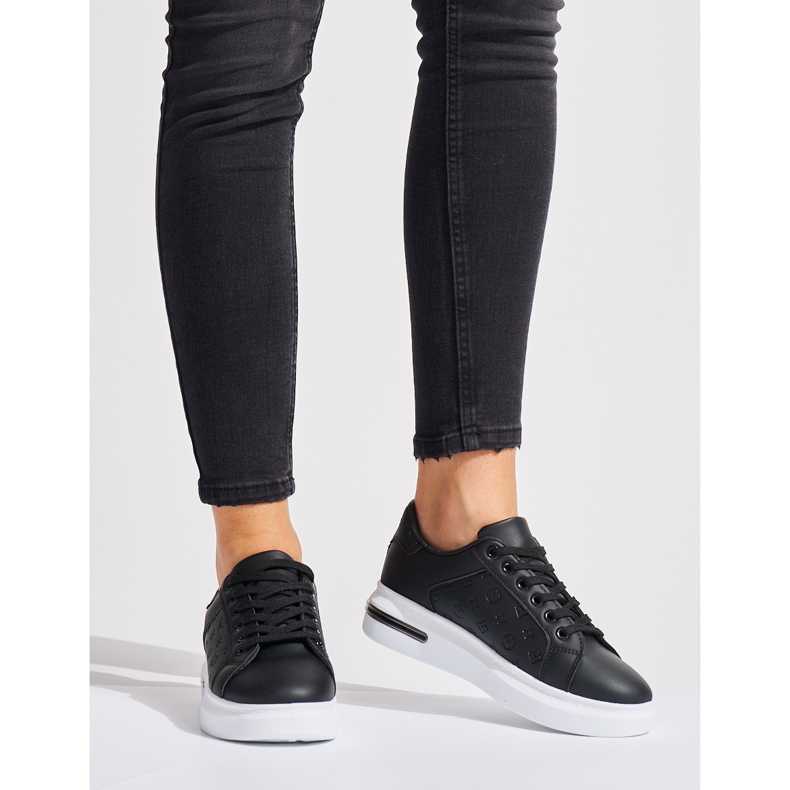 Scarpe sportive con piattaforma nera nero 1