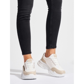 Scarpe da ginnastica da donna color crema beige 2