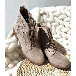 S.barski HY66-136 Stivaletti Da Donna Con Fantasia, Beige Chiaro 2