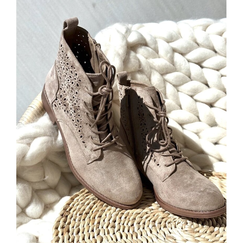 S.barski HY66-136 Stivaletti Da Donna Con Fantasia, Beige Chiaro 2