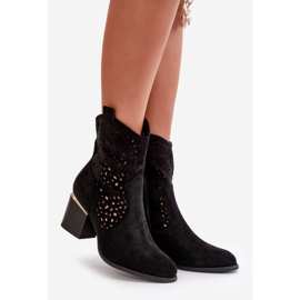 Stivaletti traforati in eco suede, chiusi con cerniera, colore Sevana nero 1