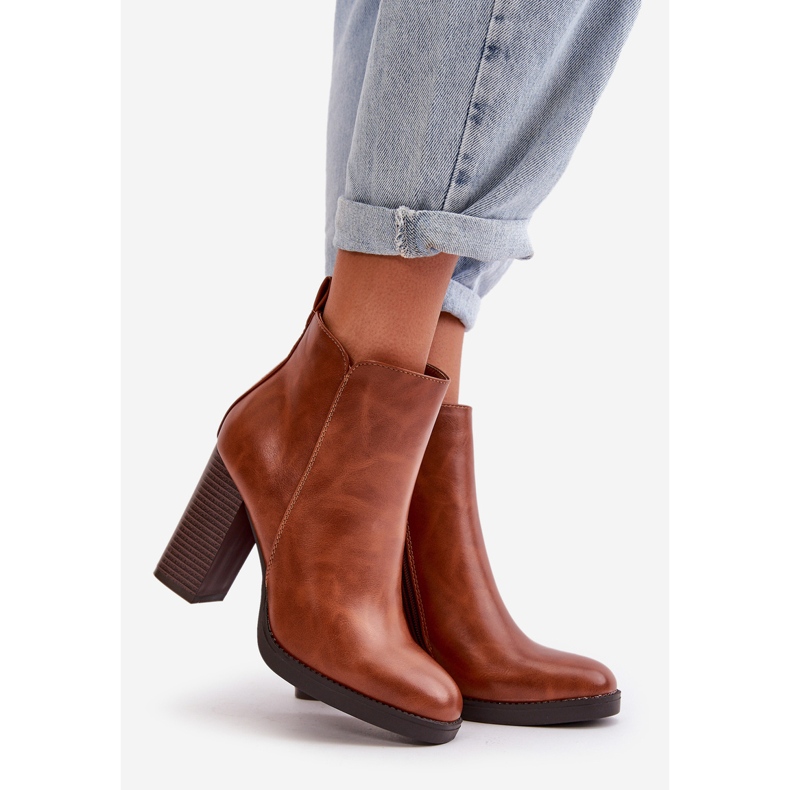 Stivali Da Donna Isolanti Su Tacco Alto In Eco Pelle Marrone Teresine 1