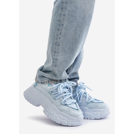Scarpe da ginnastica blu da donna su una suola massiccia Nevela 1
