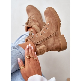 Stivali da lavoro isolati da donna con cerniera, Mivael marrone beige 2