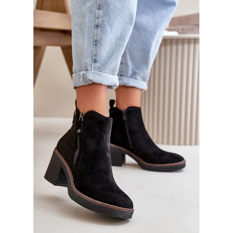 Stivaletti Coibentati da Donna in Eco Pelle Scamosciata, Velarilla Nera nero 2