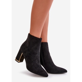 Stivaletti con tacco alto da donna, chiusura con cerniera, isolanti, ecopelle scamosciata, Mevair nero 1