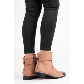 Ideal Shoes Stivaletti in camoscio con cerniera rosa 1