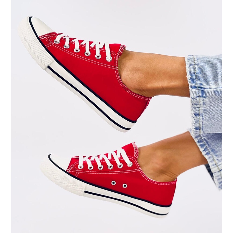 Sneakers classiche da donna Basic Rosse rosso 1