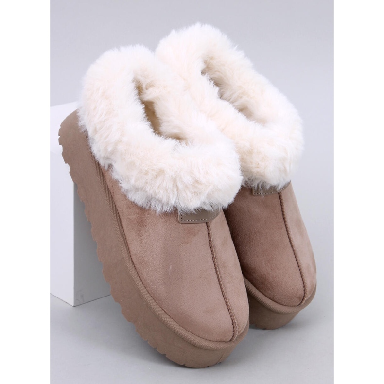 Doposci corti Yogi Khaki con pelliccia beige 2