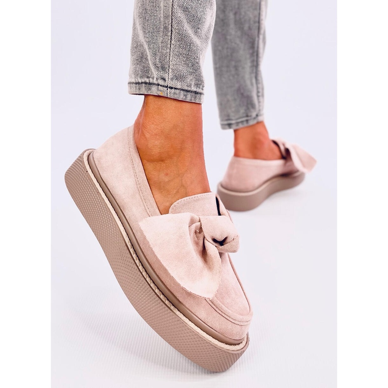 Tempelton Mocassini in camoscio rosa con fiocco 2