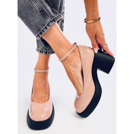 Décolleté Termet Khaki con tacco largo beige 1