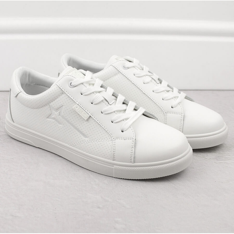 Scarpe sportive da uomo in pelle ecologica, bianche Big Star OO174020 bianco 1