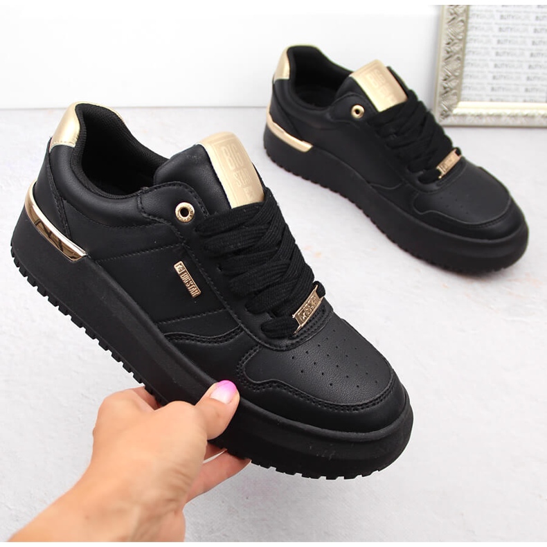 Scarpe sportive stringate nere da donna Big Star OO274758 nero 1