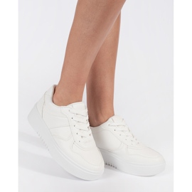 Scarpe sportive da donna bianche con plateau bianca 1